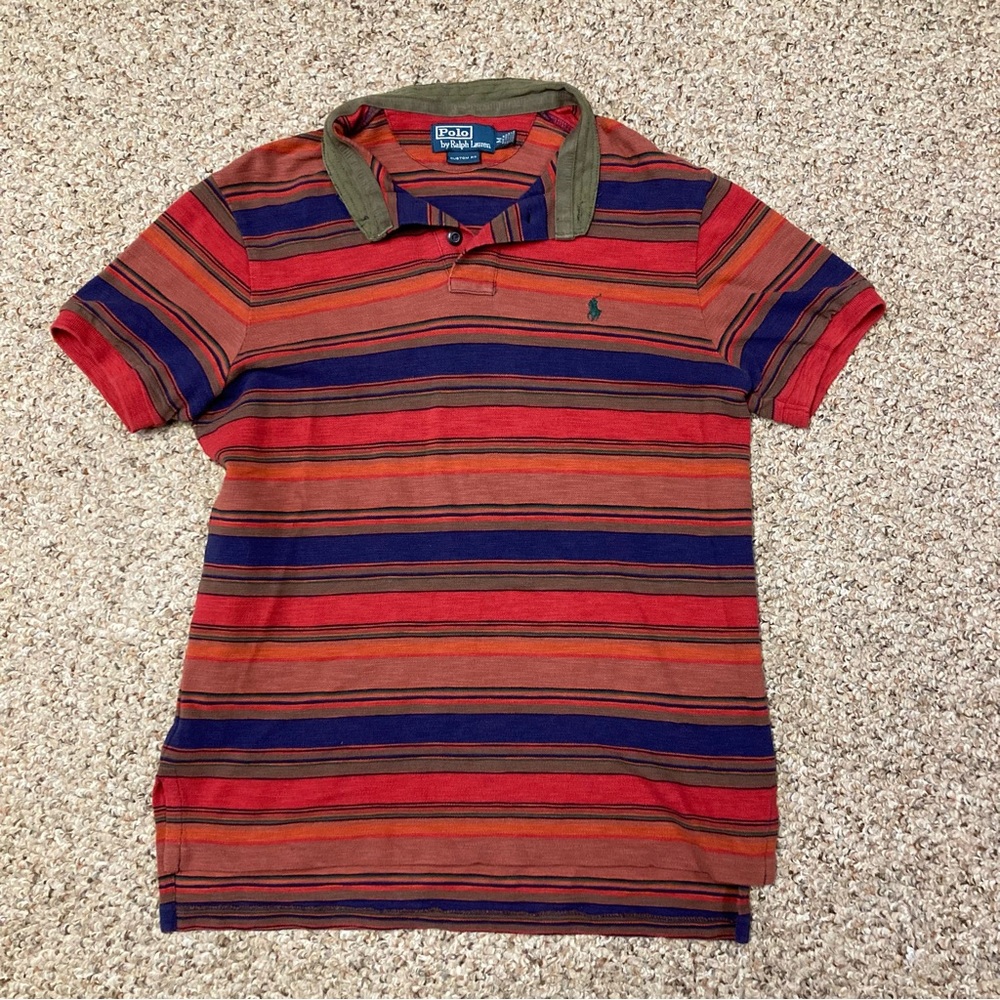 Ralph Lauren Indian Aztec Distressed Navajo Beacon shirt military fatigue sz MED